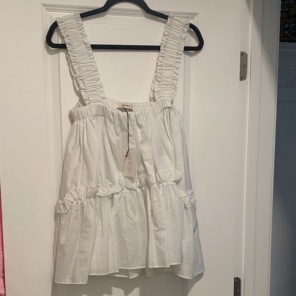 Elegant White Ruffled Blouse